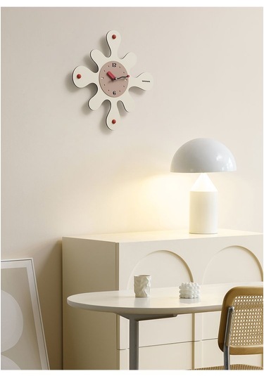 Sanat Işıklı Lüks Duvar Saati-canlı Turuncu Üç Boyutlu Stil