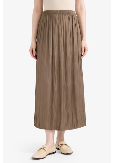 DeFacto A Kesim Saten Maxi Etek D2139AX25SPKH71 Haki