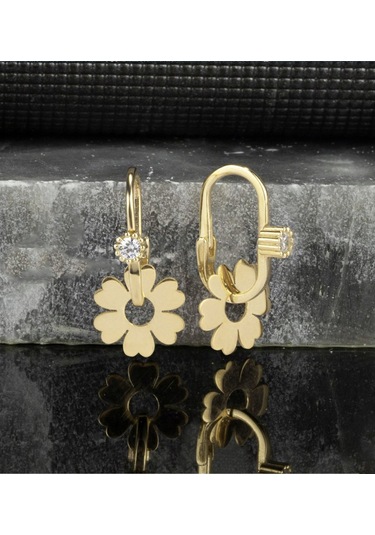 Bymoreelsesilver 925 Ayar Gümüş Yonca Göçmen Küpesi