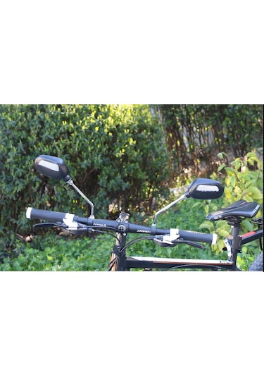 Bisiklet Ayna Reflektörlü Kelepçeli Siyah-Gri