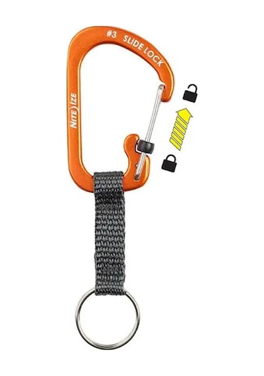 Nite Ize Slidelock Keyring Alüminyum Karabiner 3 -mavi