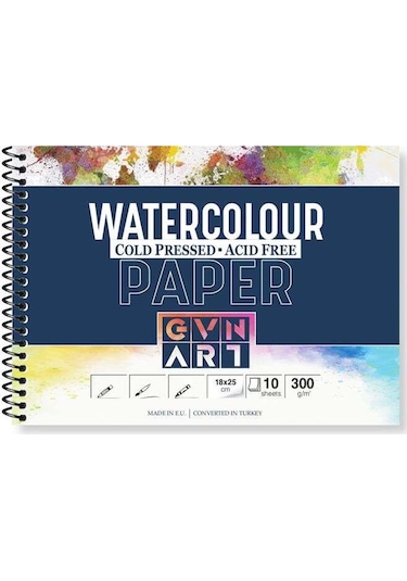 Gvn Art Sulu Boya Defteri Cold Press 300 G 18x25 Cm 10 Yaprak