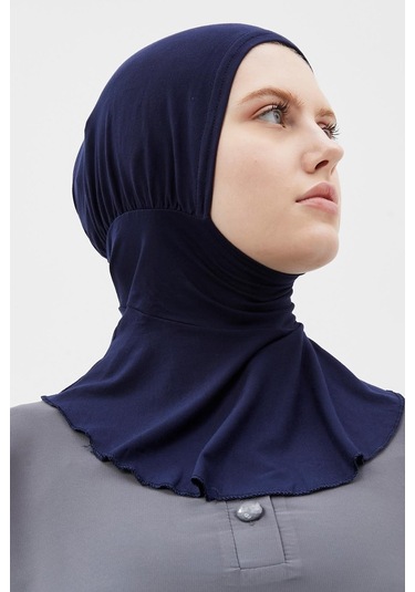 Kadın Tesettür Pratik Boyunluklu Hijab - Sporcu Bone Lacivert