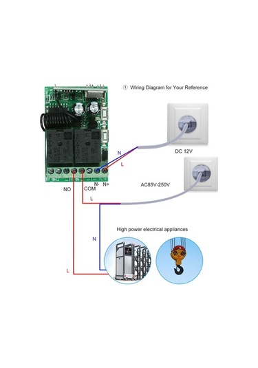 Pazly 433mhz 12v 2k 10a Röleli Alıcı + 2x2 Tuş Rf Kumanda 1527 Entegre - Akıllı Ev Otomasyon İçin Diğer