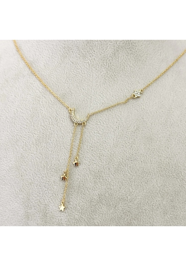 Ay Yıldız Y Kolye Gold Gold