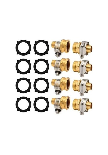 Trendooze Bahçe Hortumu Tamir Seti, 5/8 Ve 3/4 Inç Hortumlar İçin Kelepçeli Alüminyum Su Konnektörleri 0394 Diğer