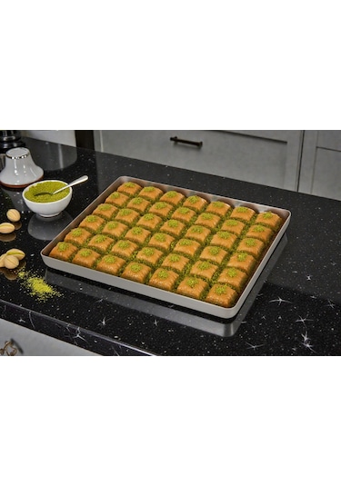 Alüminyum Baklava Tepsisi 25x35x3 Cm 600 Gr Gri