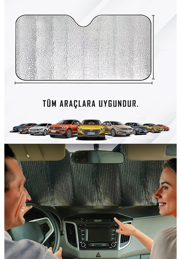 Suv Ve Geniş Araba Ön Cam Güneşliği 150 X 70 Cm
