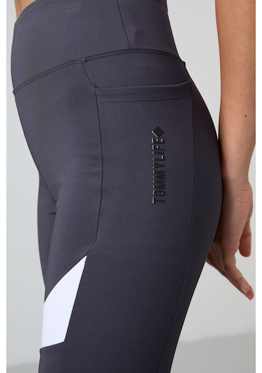 Tommy Life Antrasit Polyester Esnek Standart Fit Performans Kadın Biker Tayt - 91012 Antrasit