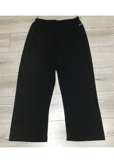 Kışlık Fitilli Kaşkorse Beli Lastikli Büyük Beden Pantolon Siyah