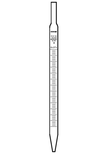 Cam Pipet 25 Ml Dereceli - Serolojik Tip - Class A - Sertifikalı