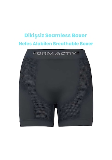 Uniquetrenders Erkek Dikişsiz/seamless Nefes Alabilen Boxer Füme