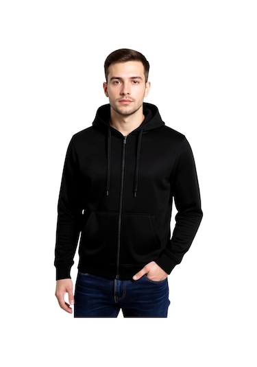 Dynamo Erkek Kapüşonlu Fermuarlı Siyah Sweatshirt Bgl-st04790 Siyah