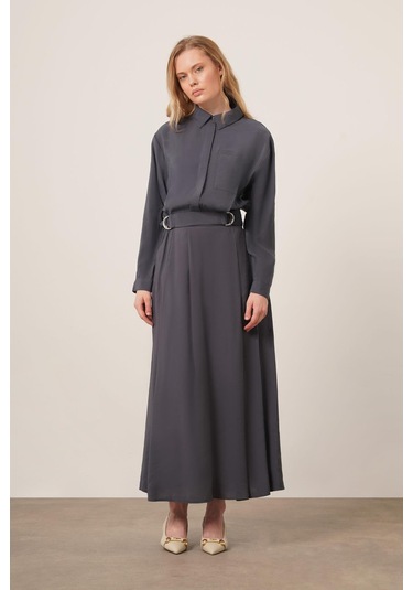 Ftz Women Kadın Modal Etekli Takım Füme 30714 Füme