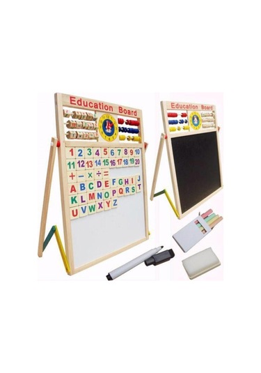 Çocuk Manyetik Yazı Tahtası Ahşap Eğitim Türkçe Matematik Öğrenme