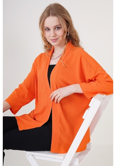 Gabria Kadın Yarasa Kol Kimono Turuncu