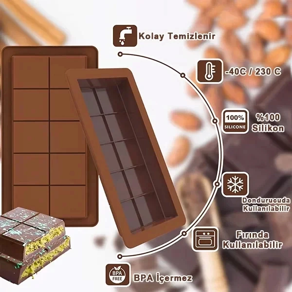 Dubai Çikolatası Kalıbı Çikolata Kalıbı Bpa Free Kahverengi