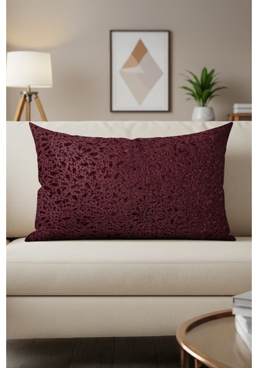 Sezyon Yuna Desenli 40 60 Bordo Kırlent Kılıfı Bordo