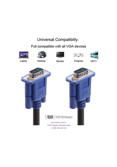 Cg341ad-15.0 Mavi Konnektör 15 Mt Vga-m-vga-m Kablo