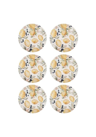 The Mia Limoncello Servis Tabağı 6lı Set 26cm Lmn013 Beyaz