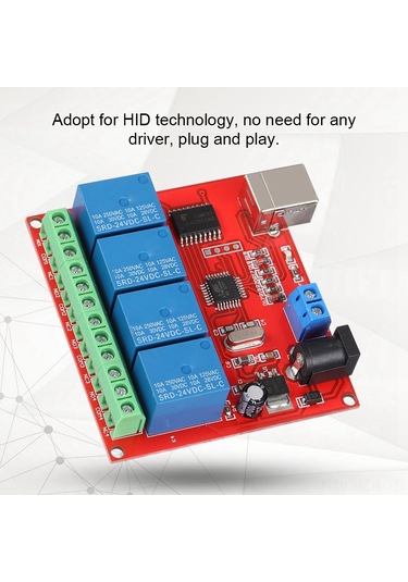 Geeroyoo 4 Yollu 24v Usb Kontrollü Röle Modülü - Stabil Bağlantı, İki Yollu Güç Girişi, Askeri Sınıf Pcb