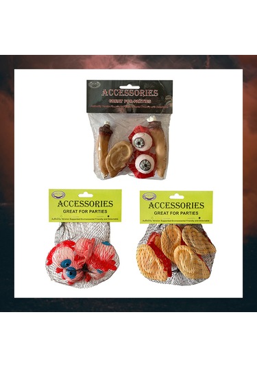 Singree Halloween Korku Dekorasyon Seti: 5'li Renkli Gözler - Gerçekçi Organlar İle Prank Ve Parti Atmosferi