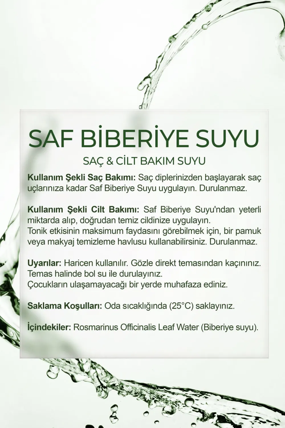 Lokman Efendi Saf Biberiye Saç Bakım Suyu 200 Ml