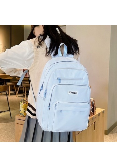 Goldenqian Rahat Tarzı Kızlar Basit Sırt Çantası 1zvp03 Beyaz - Lacivert