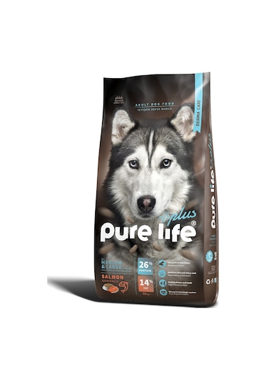 Pure Life Plus Somonlu Orta ve Büyük Irk Yetişkin Köpek Maması 15 KG
