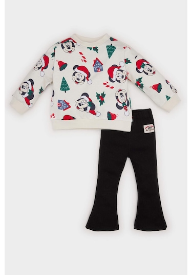 DeFacto Kız Bebek Yılbaşı Temalı 2'li Takım Disney Mickey & Minnie Bisiklet Yaka Sweatshirt İspanyol Paça Alt D6239A524WNER233 Ekru DeFacto Kız Bebek Yılbaşı Temalı 2'li Takım Disney Mickey & Minnie Bisiklet Yaka Sweatshirt İspanyol Paça Alt D6239A524WNER233 Ekru