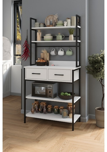 Bofigo Mutfak Standı 2 Çekmeceli 5 Raflı Kahve Köşesi Mutfak Rafı Mutfak Bangosu Vietnam Beyaz Bofigo Mutfak Standı 2 Çekmeceli 5 Raflı Kahve Köşesi Mutfak Rafı Mutfak Bangosu Vietnam Beyaz