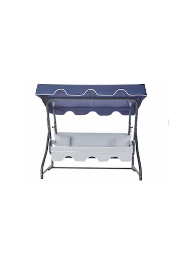 Olea 3 Kişilik Bahçe Balkon Teras Salıncağı Lacivert Çizgili Lacivert