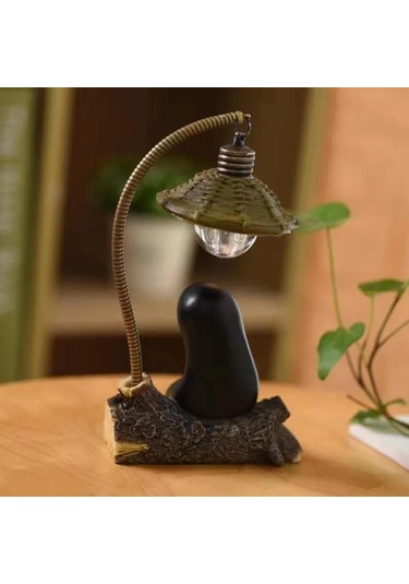 Youmex Retro Mini Gölge Adam Dekoratif Led Gece Lambası - Bahçe, Ev, Ofis İçin Poliresin Dekorasyon Aleti Pil Dahil Çok Renkli