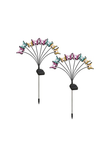 8 Başlı Güneş Enerjili Kırmızıklı Fantezi Aydınlatma, Çift Paket Bahçe Dekoratif Işık, Ip65 Su Geçirmez, Renkli Işık, Otomatik Açma-kapama