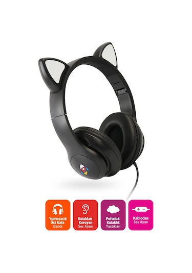 Polosmart Fs113 Kablolu Mikrofonlu Stereo Kulak Üstü Kulaklık Siyah