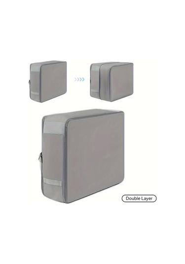 Chuangyinshop Çift Katman Gri Kendinden Sıkıştırmalı Ayaklı Katlanır Saklama Çantası Gri