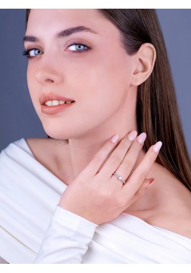 Torgovyj Dom Uvelir Holding İnci Taşlı İnce Gümüş Yüzük Nişan Yolu 391560682 Gümüş
