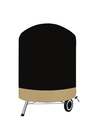 Yuntech01 Siyah Dışarıda Kullanım Su Geçirmez Mangal Koruması - 62x105 Cm Daire Şekilli, Dayanıklı Malzeme, Toz Ve Yağmurdan Koruma Siyah