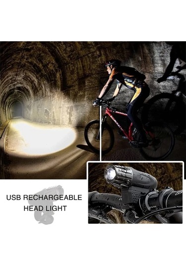 Youmex Usb Şarjlı Bisiklet Işık Seti - Ön Arka Işık Ve Zil, Ipx4 Su Geçirmez, 4+6 Mod, 360 Derece Döner, Ultra Parlak, Hafif Turuncu