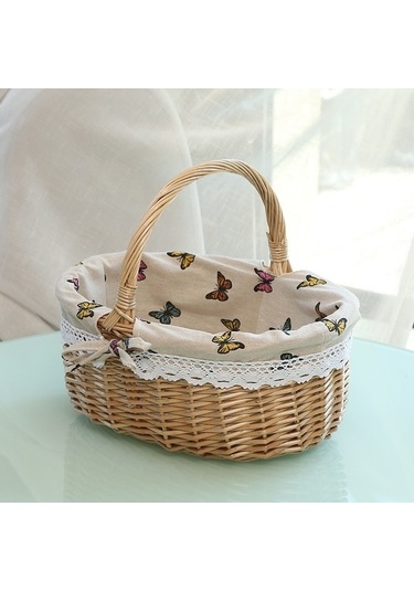 Pazly Cbtx Saplı Hasır Piknik Sepeti Söğüt El Dokuma Oyuncak Saklama L Kelebekler, Kelebekler Tasarımı Ahşap