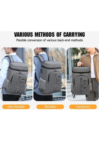 Jzcat- An Yalıtımlı Soğutucu Sırt Çantası Rahat Yumuşak Soğutucu Siyah