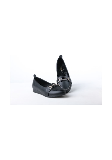 Ayakkabımood Siyah G Toka Taşlı Kadın Babet Ayakkabı Siyah