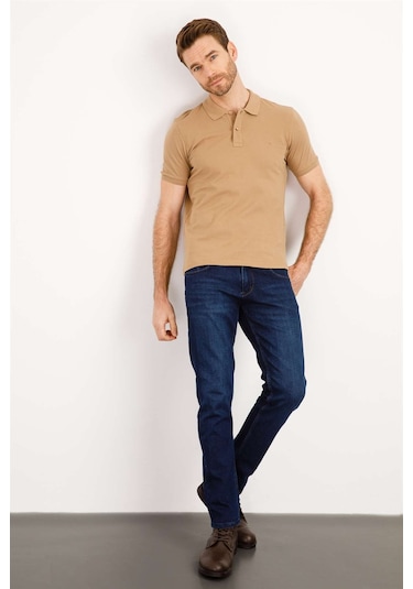 Igs Erkek Vizon Modernfit / Dar Kalıp Polo Yaka Tişört Vizon