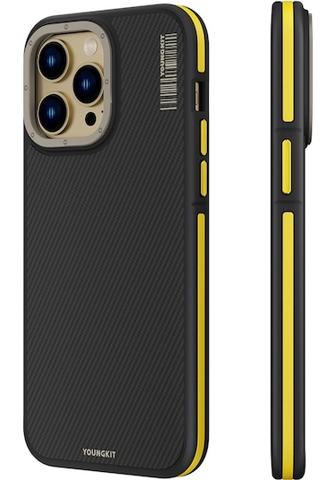 Youngkit Iphone 14 Pro Max Uyumlu Magsafe Şarj Özellikli 600d Kevlar Kılıf