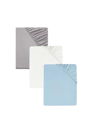 3'lü Pamuklu Ve Lastikli 60x120 Cm Penye Bebek Çarşafı