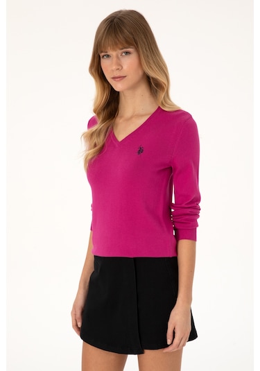 U.S. Polo Assn. U.s. Polo Assn. Kadın Kazak /triko 50313590-vr252 Fusya Melanj