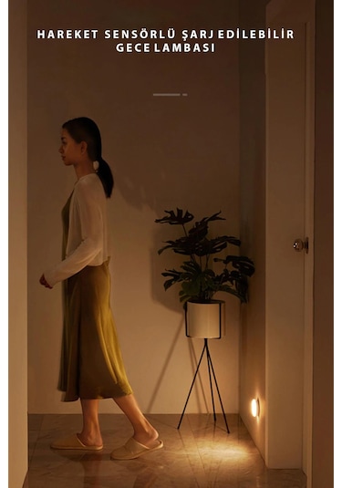 Technojet Usb Şarjlı Işık Renk Seçenekli Akıllı Hareket Sensörlü Spot Led Kablosuz Lamba 1 Adet