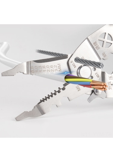 Geeksen Endüstriyel Manuel Elektrikli Tel Soyucu: Çok İşlevli, Tel Soyma-bükme-basma Aracı 092b Dış Yaylı