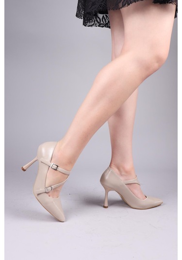 Cheraw V Bantlı Stiletto Ten-8348 Ten