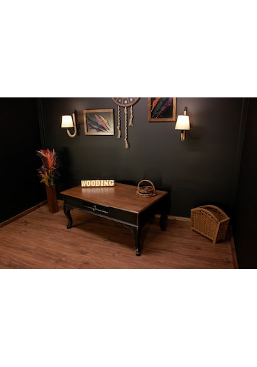 Wooding 100 Cm Masif Ceviz Siyah Orta Sehpa